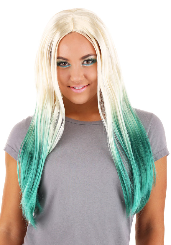 Blonde and Green Ombre Mermaid Wig for Women