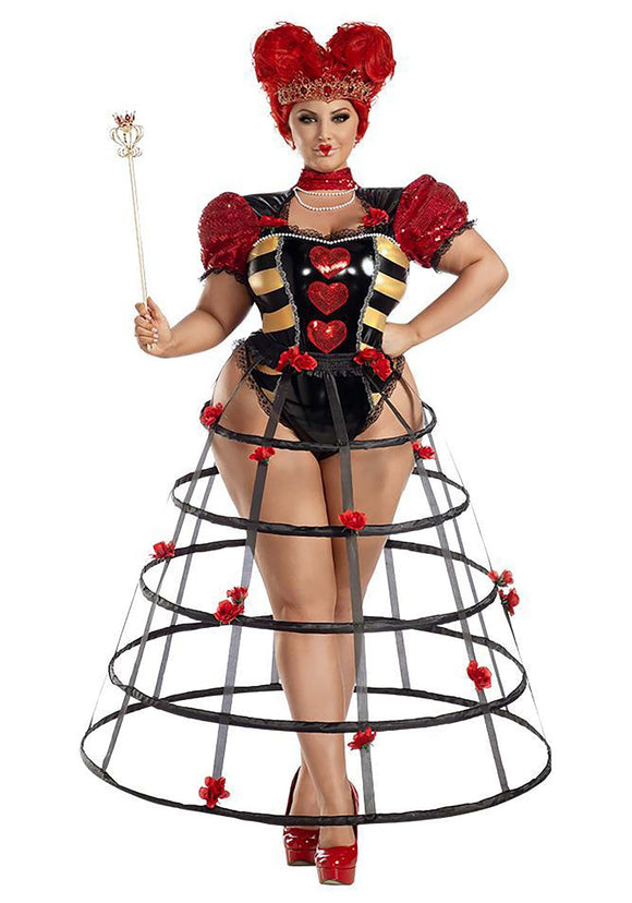 Women's Plus Size Caged Heart Queen Costume