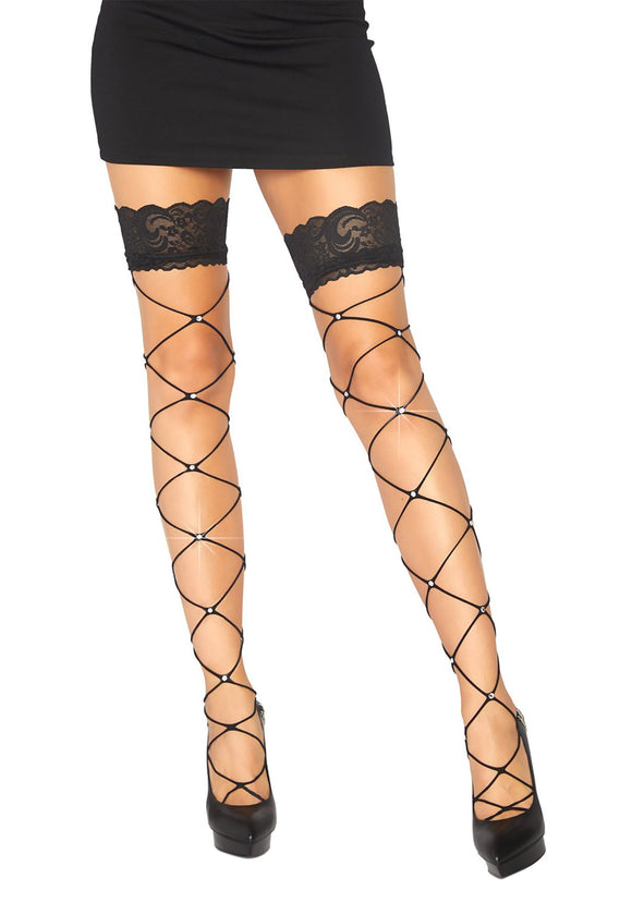 Crystal Lace Top Women's Thigh High