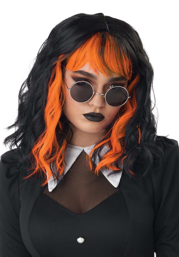Women's Cute & Crafty Black and Orange Wig