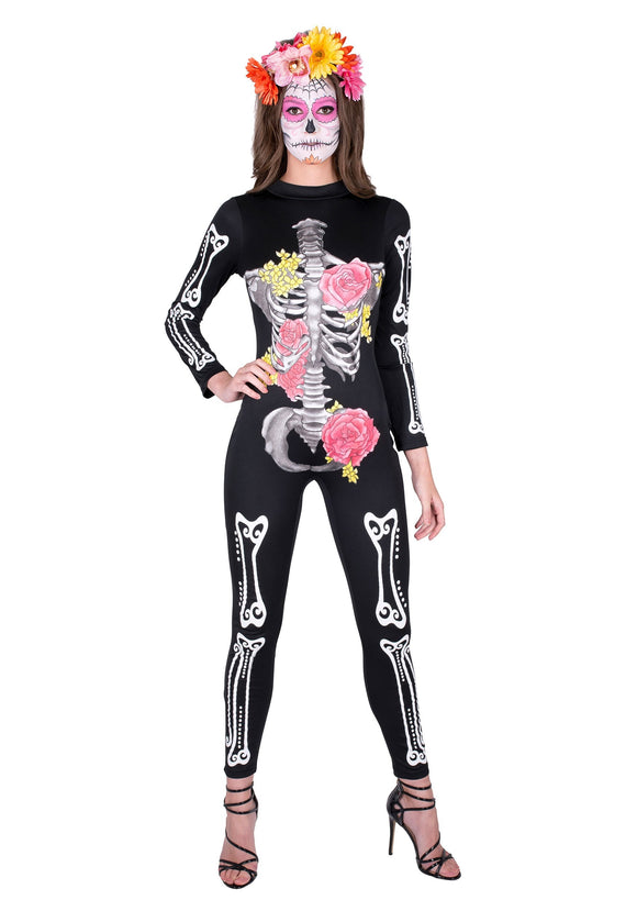 Women's Day of the Dead Second Skin Costume