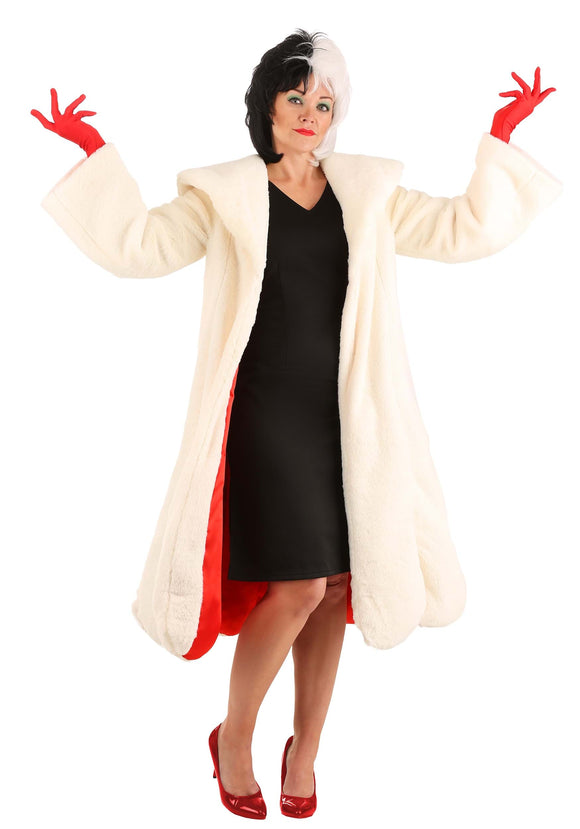 Deluxe Cruella De Vil Coat Women's Costume