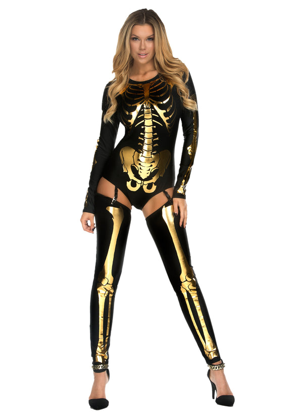 Gold Bad to the Bone Women's Costume