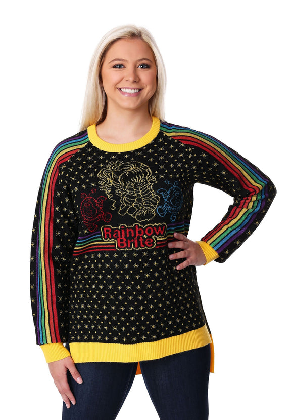 Hi-Lo Women's Rainbow Brite Ugly Christmas Sweater