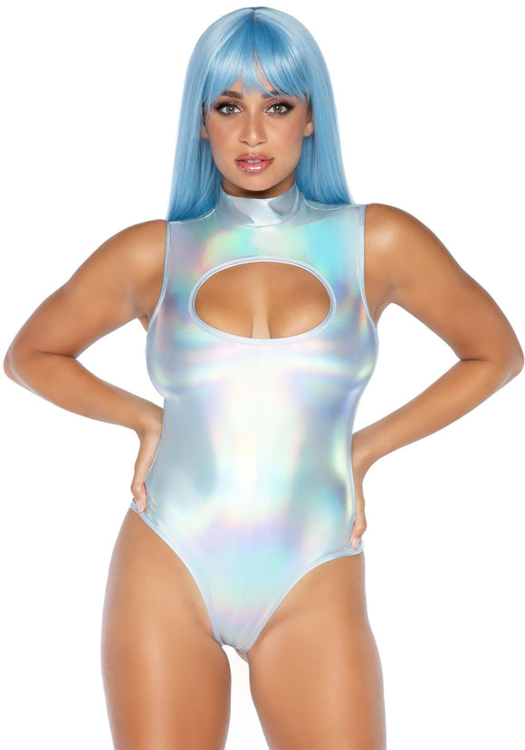Holographic Keyhole Bodysuit Costume for Women