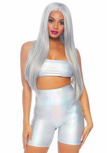 Holographic Women's Metallic Bandeau & Bike Short