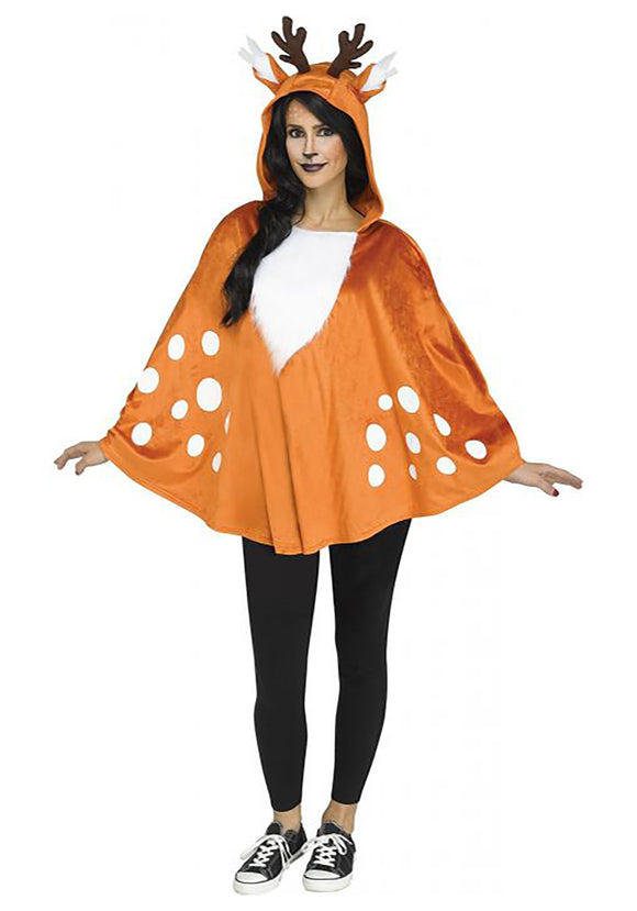 Hooded Women's Deer Poncho