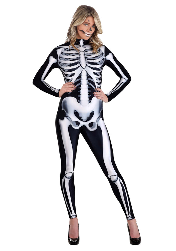Women's Skeleton Jumpsuit Costume