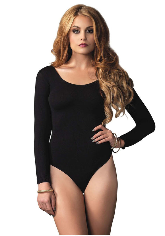 Long Sleeve Black Bodysuit Costume for Women