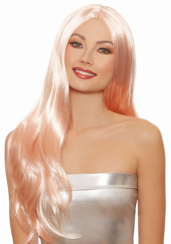 Long Straight Rose Gold Wig