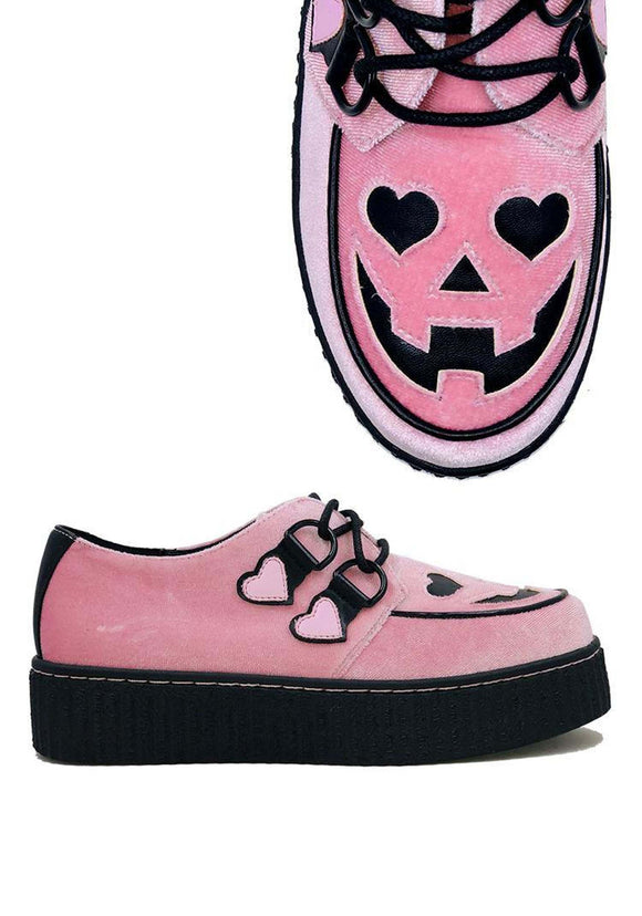 Pink Velvet Jack O' Heart Creeper Shoe for Women