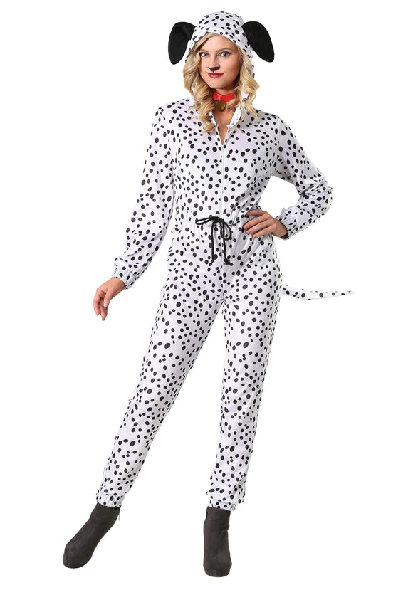 Women's Plus Size Cozy Dalmatian Jumpsuit Costume 1X 2X