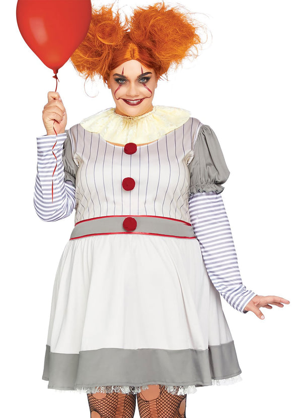 Women's Plus Size Creepy Clown Costume