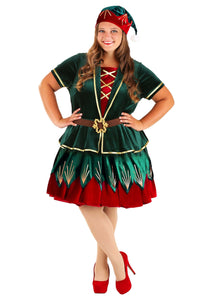 Plus Deluxe Holiday Elf Costume for Women