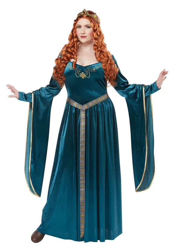 Lady Guinevere Teal Women's Plus Size Costume