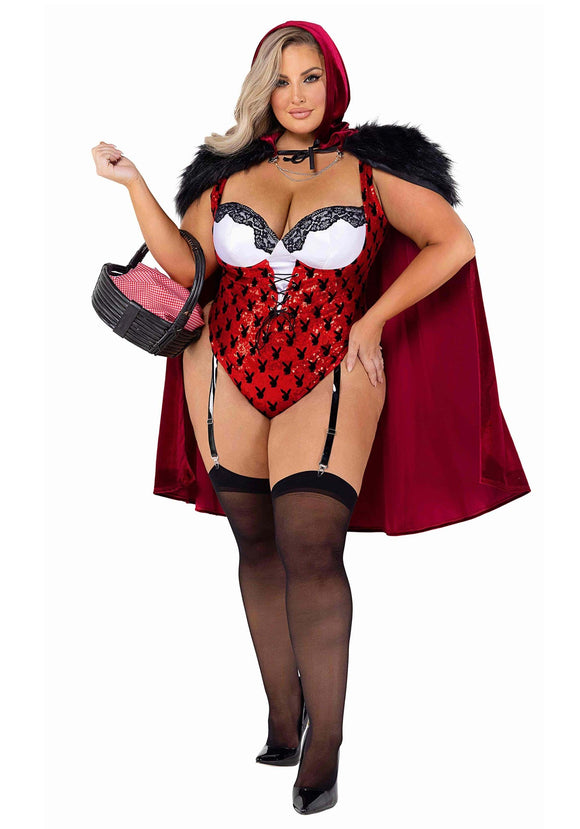 Women's Plus Size Playboy Red Riding Hood Costume