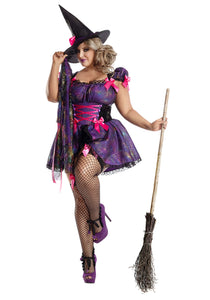 Purple Web Witch Women's Plus Costume