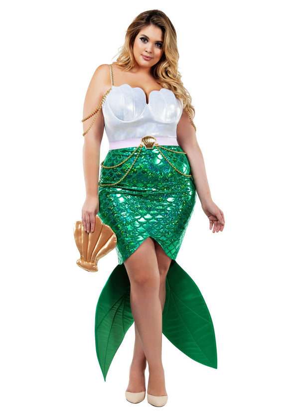 Plus Size Alluring Sea Siren Mermaid Costume for Women