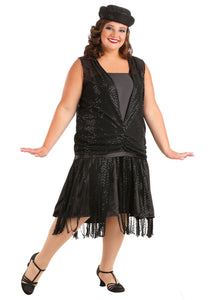 Plus Size Black Jazz Flapper Costume