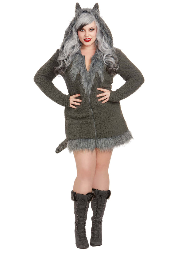 Plus Size Cozy Wolf Women's Costume