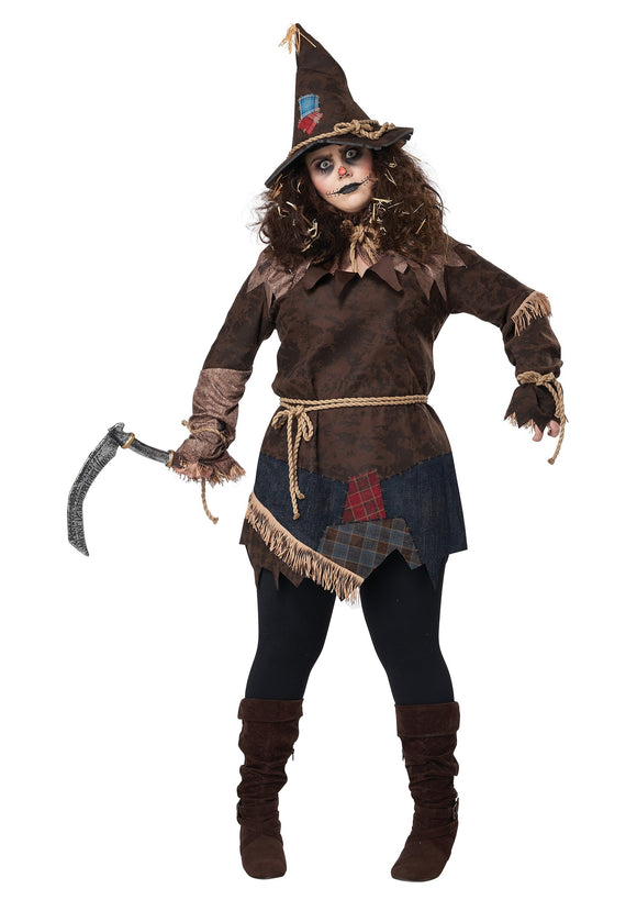 Women's Creepy Scarecrow Plus Size Costume