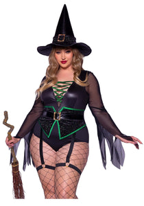 Sexy Plus Size Women's Envious Witch Costume