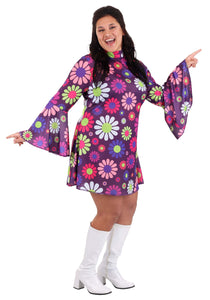 Plus Size Groovy Flower Power Women's Costume