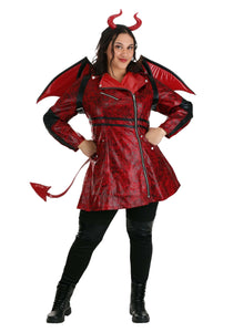 Plus Size Women's Leather Devil Costume