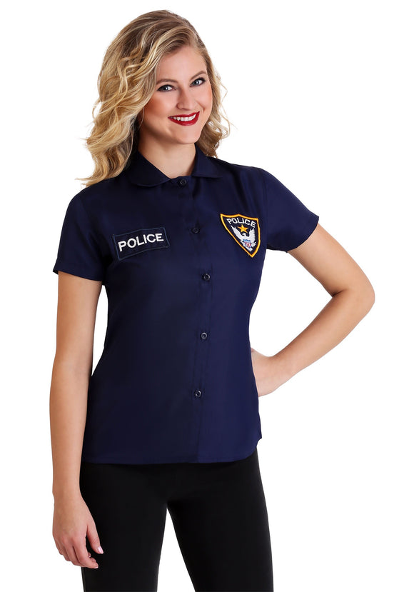 Plus Size Women's Police Shirt Costume 1X 2X 3X