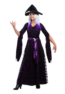Women's Plus Size Purple Moon Witch Costume 1X 2X