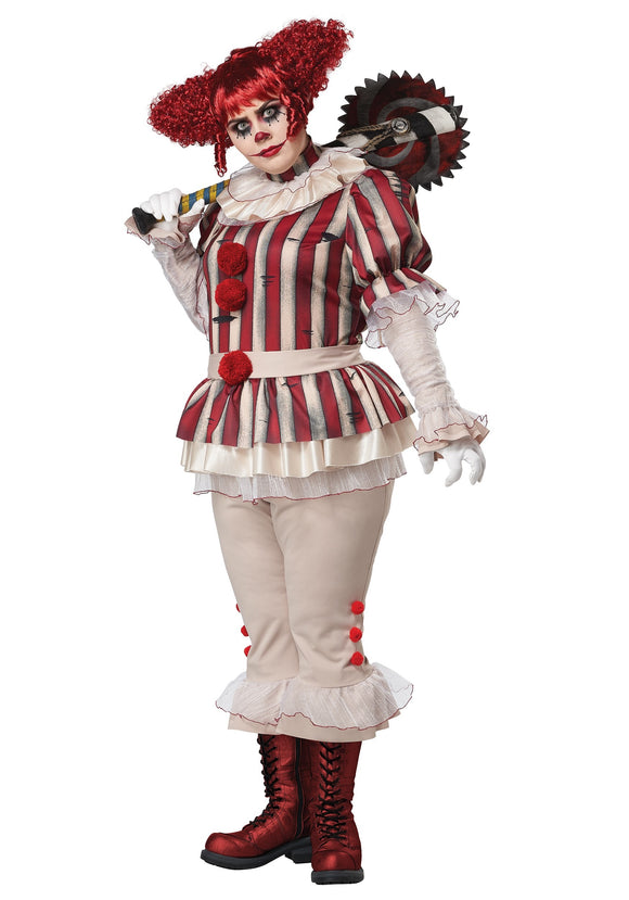 Plus Size Sadistic Women's Clown Costume
