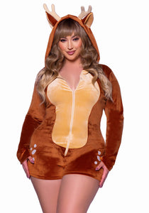 Plus Size Sexy Women's Plush Fawn Romper Costume