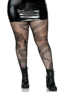 Women's Plus Snake Net Tights