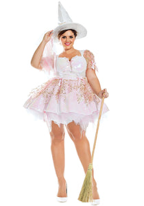 Sexy Plus Size White Magic Witch Costume