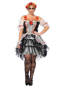 Women's Plus Size Sugar Skull Senorita Costume