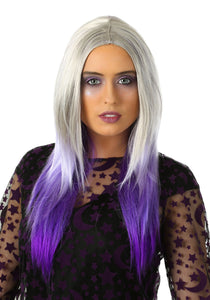 Womens Purple And Grey Ombre Wig