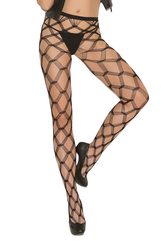 Seamless Diamond Lace Pattern Tights for Women