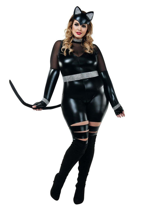 Sexy Women's Plus Size Cat Burglar Costume