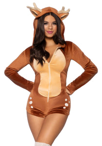 Sexy Plush Fawn Romper Women's Costume