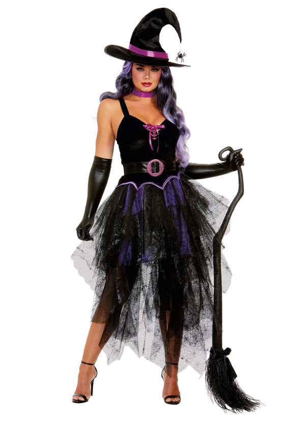 Women's Purple Sexy Witch Costume
