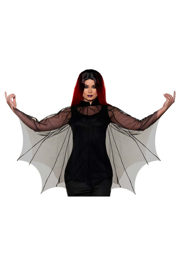 Sheer Bat Costume Poncho for Women