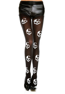 Skull Print Women's Tights