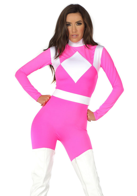 Women's Dominance Action Figure Pink Catsuit Costume