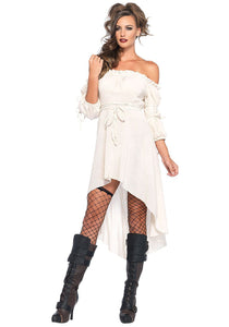 White Hi-Lo Pirate Dress Costume for Women