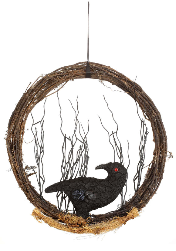 Halloween Wreath with Crow