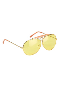 Yellow Aviator Glasses Accessory