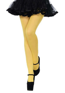 Yellow Nylon Opaque Womens Tights