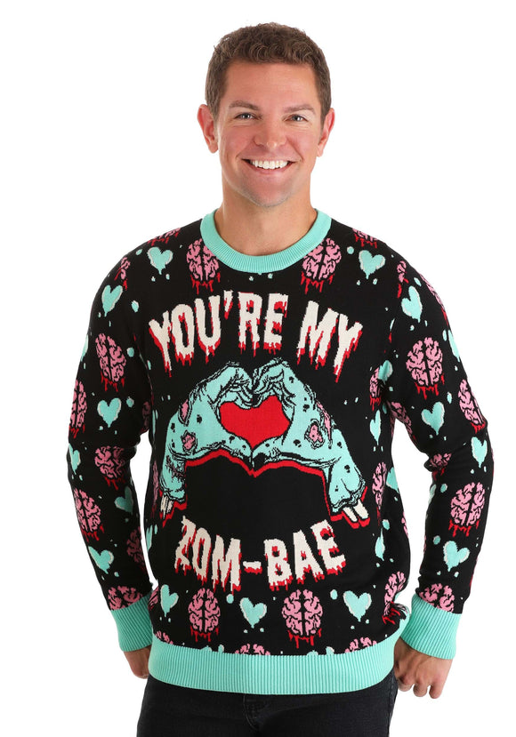 Adult You're My Zom-Bae Valentines Day Sweater